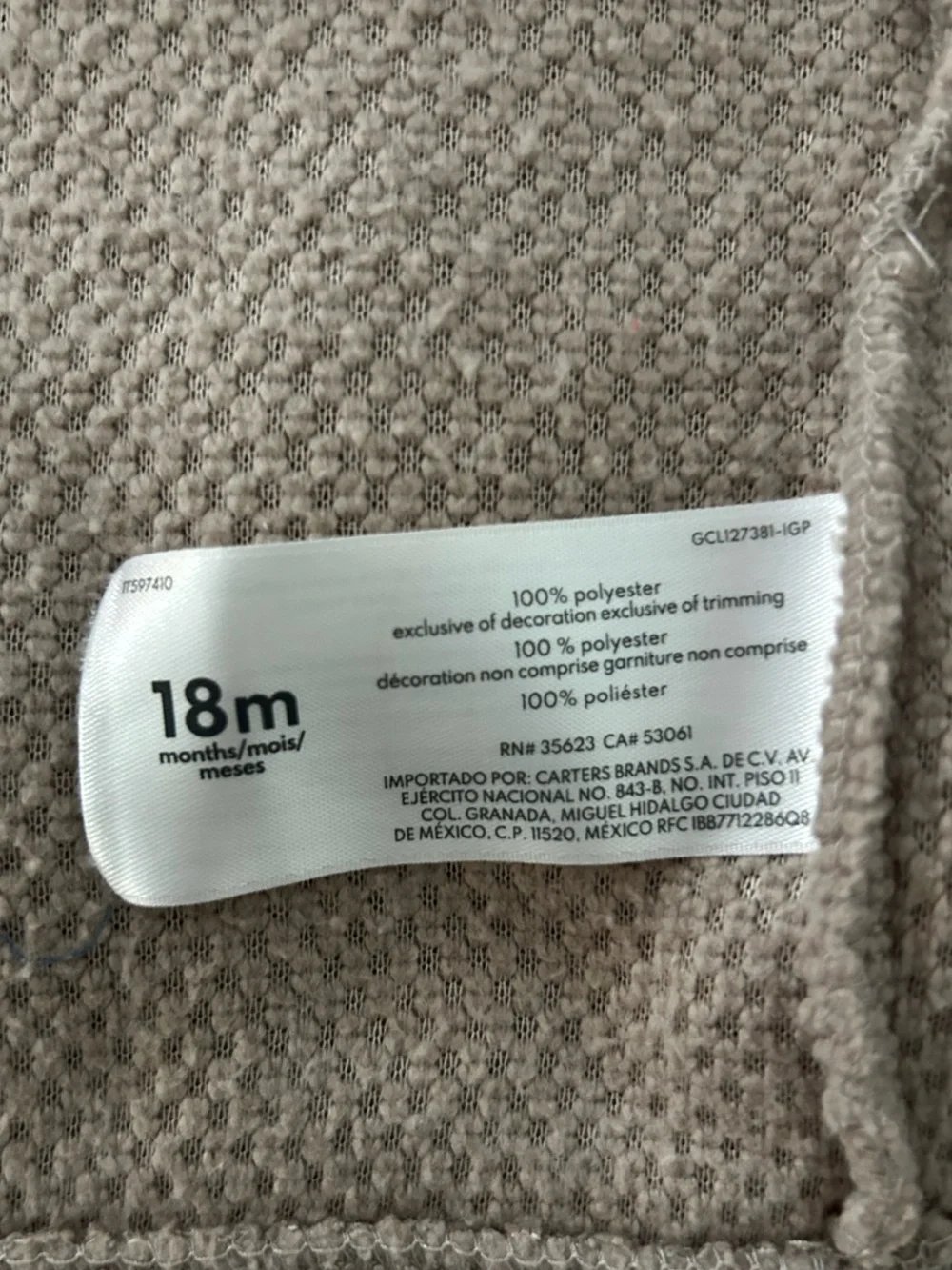 Carter's Taupe Sherpa Hooded Vest with Bear Ears